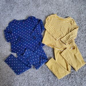 Old Navy Shirt Pant 2T girls cotton stripes hearts long sleeve Spring Outfit Set